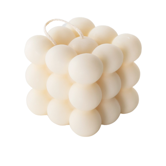 100% Naturalna świeca bubble Mohani z wosku rzepakowego - biała, duża